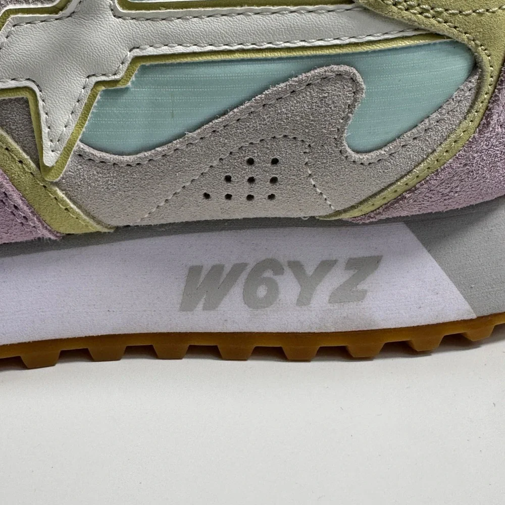W6YZ Jet-M Sneakers Womens 7 Multi Pastel Suede Retro Running Shoes Wizz